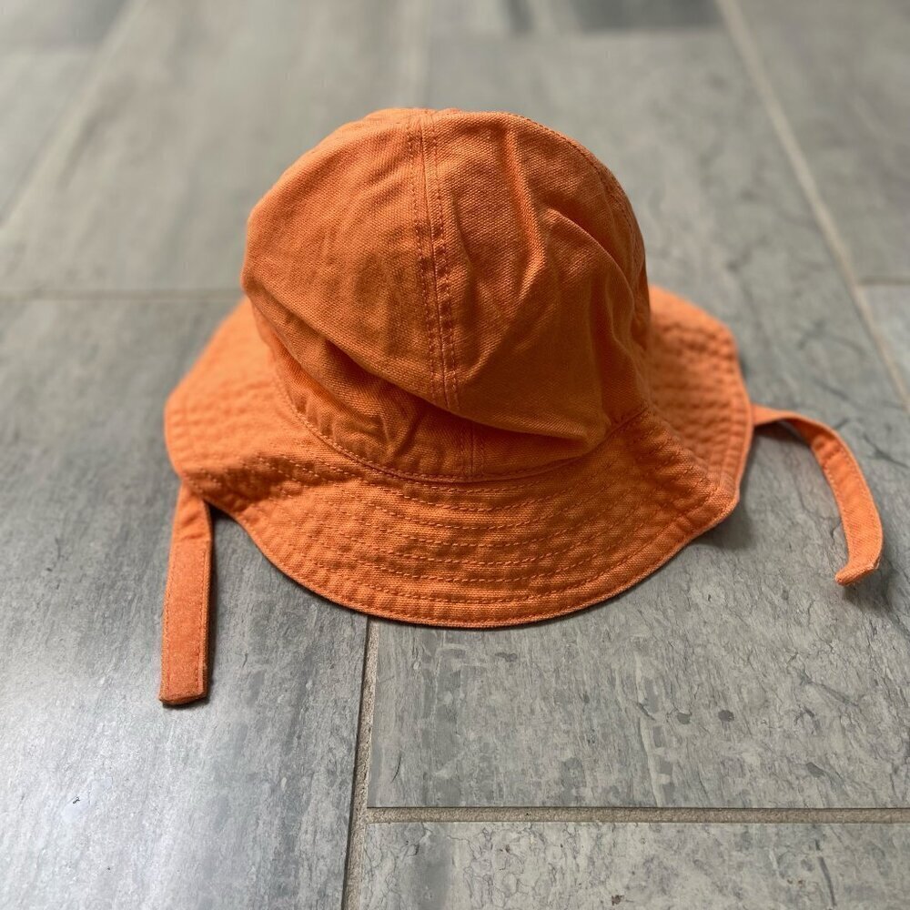 Gymboree Cotton Bucket Sun Hat with Chin Strap – Orange, Size 6–18 Months